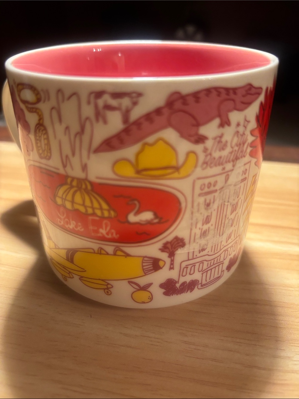 Starbucks Orlando Pink & Yellow Illustrated " Been There Series " Ceramic Mug - Picture 5 of 8